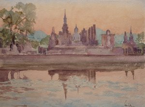 871 Sunset，素可泰玛哈泰寺 作者 威尔逊·克莱夫（Wilson Clive）