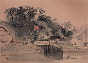 有桥的风景，19世纪中后期。 作者 温克沃斯·艾伦·盖伊