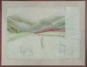 《Santissima Trinita》研究，c.1924（纸上铅笔和水彩） 作者 温妮弗莱德·奈特斯