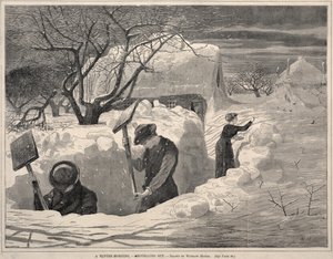 一个冬天的早晨-铲起，1871年。 作者 温斯洛·荷马