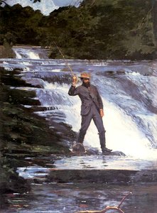 一个钓鱼者，1874年 作者 温斯洛·荷马