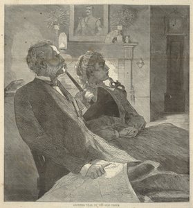 老时钟上的又一年，摘自《哈珀巴扎尔》，1870 年 1 月 1 日 作者 温斯洛·荷马