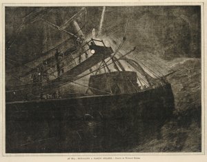 海上--向过往汽船发出信号，选自 1871 年 4 月 8 日《每个星期六 作者 温斯洛·荷马