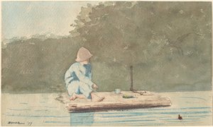 筏子上的男孩，1879年。 作者 温斯洛·荷马