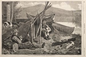 1874年在阿迪朗达克山脉露营。 作者 温斯洛·荷马