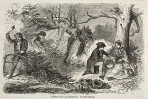 圣诞节-集会常青树，1858年。 作者 温斯洛·荷马