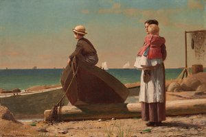 爸爸来了！，1873年。 作者 温斯洛·荷马
