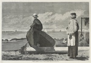 爸爸来了！，1873年11月1日（新闻纸上的木版画） 作者 温斯洛·荷马