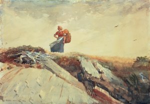 下悬崖，1883年 作者 温斯洛·荷马
