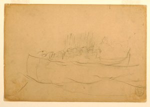 素描，1881-82 年《装满男人的多莉号 作者 温斯洛·荷马