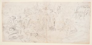 绘画，"军队营地"，1862 年 作者 温斯洛·荷马