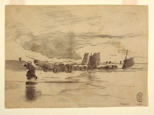 绘画，退潮时的海滩，英格兰库勒科茨，1881 年 作者 温斯洛·荷马