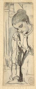 素描，女性形象，1870-80 年 作者 温斯洛·荷马