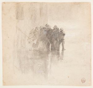 素描，穿油皮的渔民，英格兰库勒科茨，1881 年 作者 温斯洛·荷马