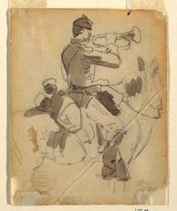 绘图，骑兵号手，1862 年 作者 温斯洛·荷马