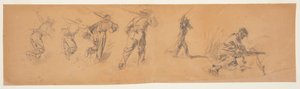 素描，士兵研究，1863-65 年 作者 温斯洛·荷马