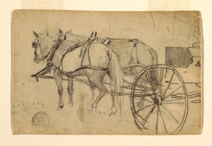 素描，《野餐郊游》研究，1868 年 作者 温斯洛·荷马