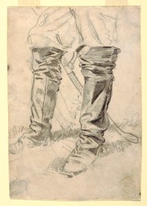 绘图，骑兵军官靴子研究，1862-64 年 作者 温斯洛·荷马