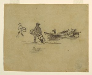 素描，两个渔民，英国，1881-82 年 作者 温斯洛·荷马