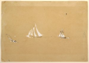 绘画，两艘小帆船，1880 年 作者 温斯洛·荷马