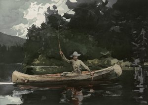 L. Prang＆Co.出版的《在北林钓鱼》，1896年 作者 温斯洛·荷马