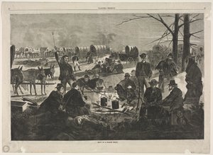 货车火车停顿，1864年。 作者 温斯洛·荷马