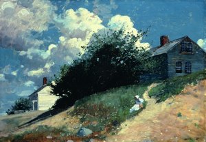 小山上的房子，1879年 作者 温斯洛·荷马