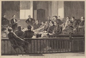 陪审员听取律师意见，最高法院，纽约新市政厅，1869年出版。 作者 温斯洛·荷马
