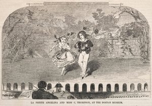拉·珀蒂·安吉丽娜（La Petite Angelina）和汤普森小姐（C. Thompson）在波士顿博物馆，1859年。 作者 温斯洛·荷马