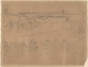 阵容和战壕[直书]，1864年。 作者 温斯洛·荷马