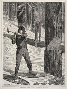 1871年冬季伐木。 作者 温斯洛·荷马
