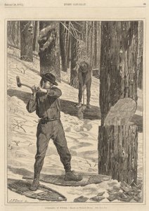 冬季伐木》，摘自《每周六》，1871 年 1 月 28 日 作者 温斯洛·荷马
