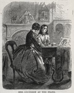 Otcheson夫人在钢琴上，1860年。 作者 温斯洛·荷马