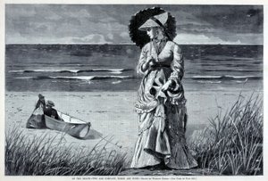 海滩上--二人为伴，三人皆无，摘自《哈珀周刊》1872 年 8 月 17 日 作者 温斯洛·荷马