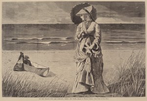 在海滩上--两个人是公司，三个人是没有，1872年出版。 作者 温斯洛·荷马