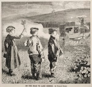 在通往乔治湖的路上，1869年。 作者 温斯洛·荷马