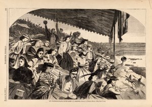 我们的水源地--萨拉托加赛马，摘自《哈珀周刊》1865 年 8 月 26 日 作者 温斯洛·荷马