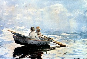 划船，1880年（船上纸上划船） 作者 温斯洛·荷马