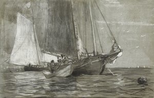 大篷车在锚，1884年 作者 温斯洛·荷马
