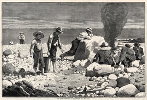 海边素描-蛤lam烘烤，1873年。 作者 温斯洛·荷马