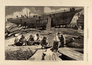 造船业，格洛斯特港，摘自《哈珀周刊》，1873 年 10 月 11 日 作者 温斯洛·荷马