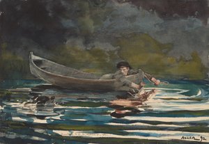 猎犬和猎人的草图，18911892。 作者 温斯洛·荷马