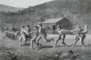 Snap-the-Whip，来自Harders Weekly，1873年9月20日，（新闻纸上的木版画） 作者 温斯洛·荷马