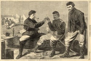 陆军的感恩节 - 晚餐后：来自Harpers Weekly酒吧的WishBone。 1864年 作者 温斯洛·荷马