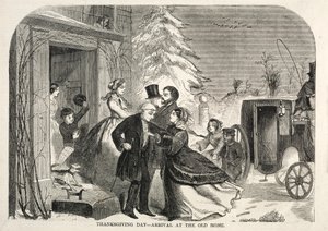 感恩节-到达老家，1858年。 作者 温斯洛·荷马