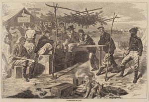 营地里的感恩节》，1862年出版。 作者 温斯洛·荷马
