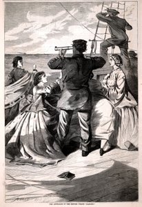 英国海盗 "阿拉巴马 "号的逼近，摘自《哈珀周刊》1863 年 4 月 25 日 作者 温斯洛·荷马
