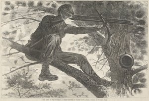 波托马克军队 -  1862年11月15日的尖锐射击锐利射击（木版画） 作者 温斯洛·荷马