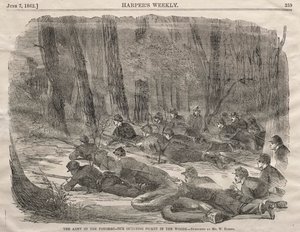 波托马克军队-我们在树林外的纠察队，1862年。 作者 温斯洛·荷马