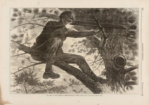 波托马克陆军，尖锐的尖兵士兵，于1862年11月15日在哈珀周刊上发表 作者 温斯洛·荷马